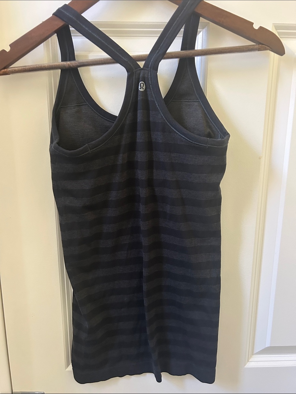 lululemon athletica Black and Charcoal Striped Racerback Tank